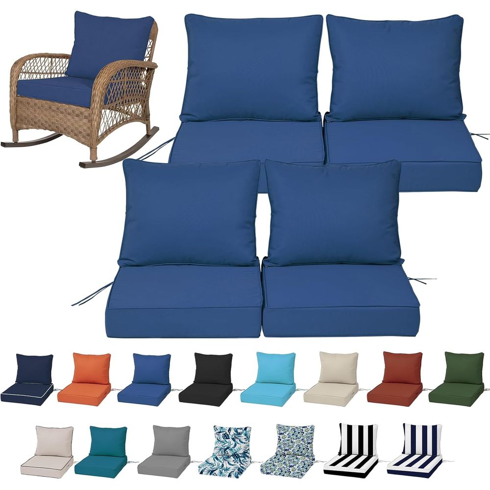 Outdoor Furniture Patio - 24x24 Outdoor-Tiefsitzkissen-Set (4 Stück), Ersatz-Schaumstoffkissen für