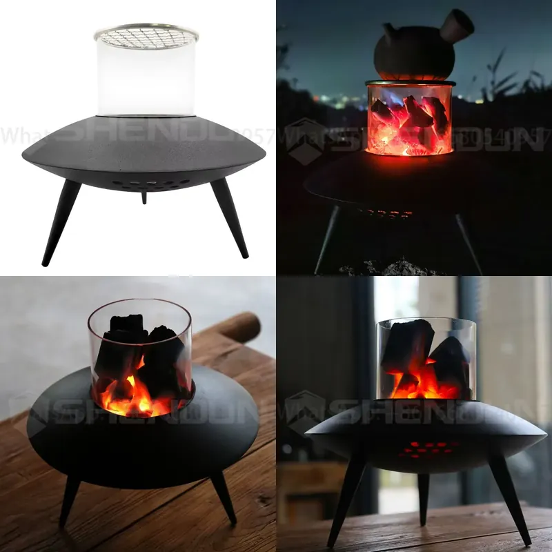Fire Pit Bowl - Feuerofen Kohlebrenner Metall Runde Feuerschale Tragbare
