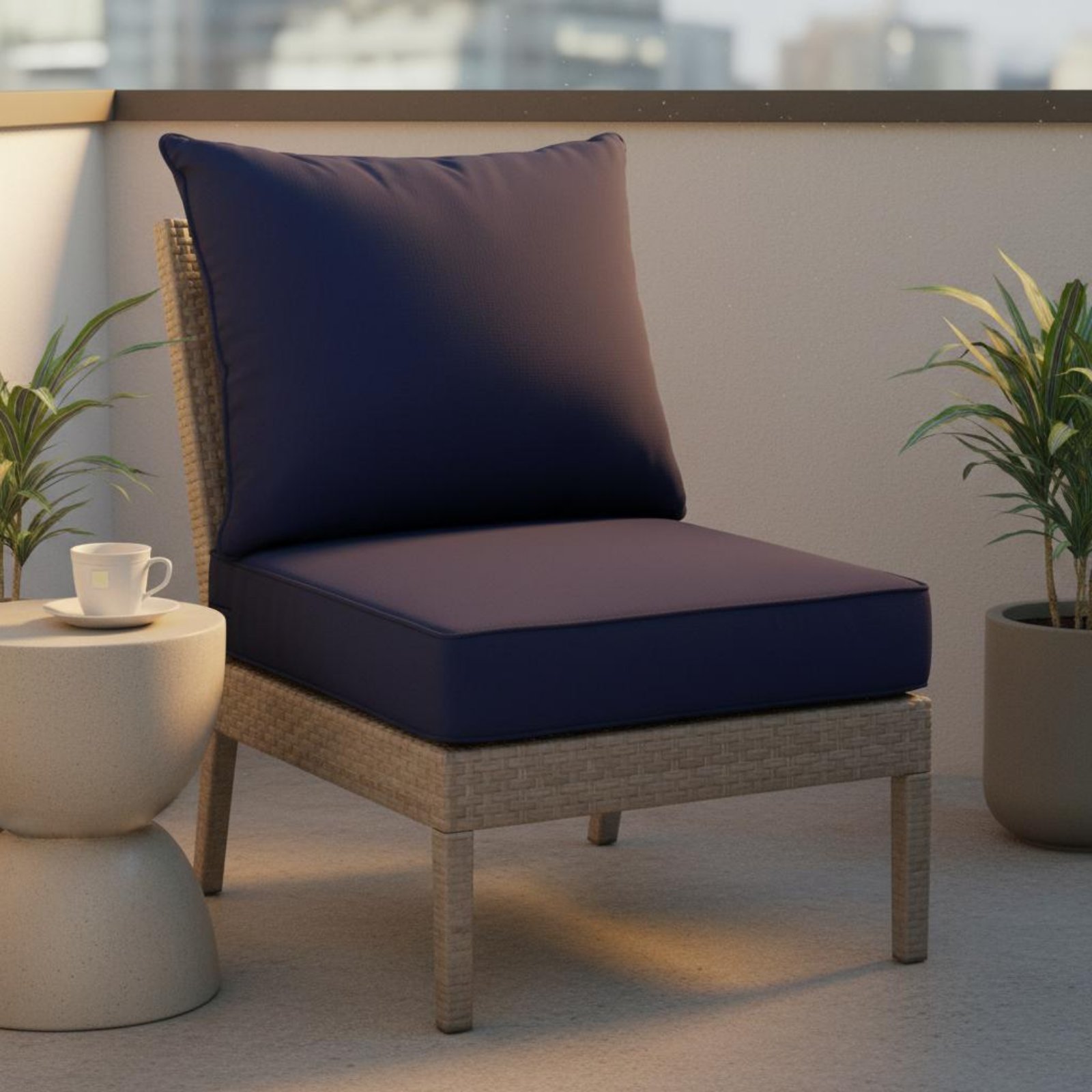 Outdoor Furniture Patio - Terrassenstuhlauflage mit verdecktem Verschluss, Terrassenstuhlauflagen-Set, Sitz-