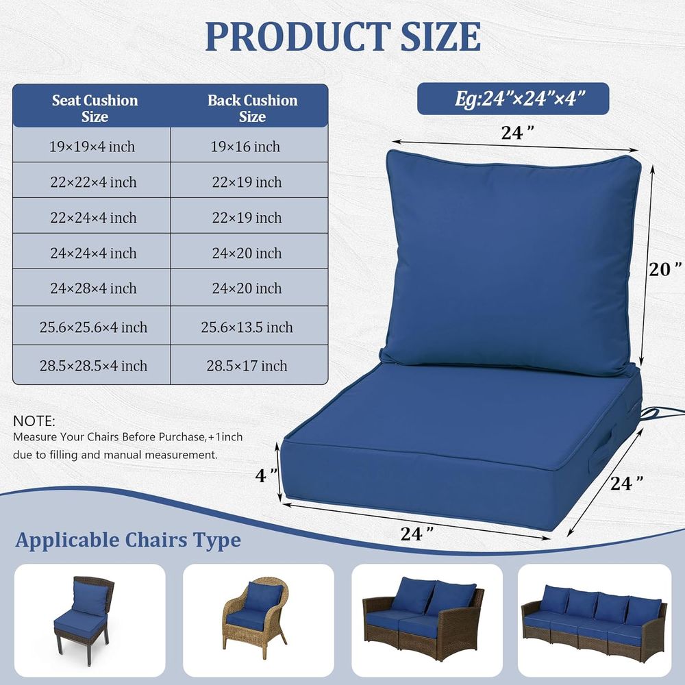 24x24 Outdoor-Tiefsitzkissen-S – Outdoor Furniture Patio Bewertung und Preis