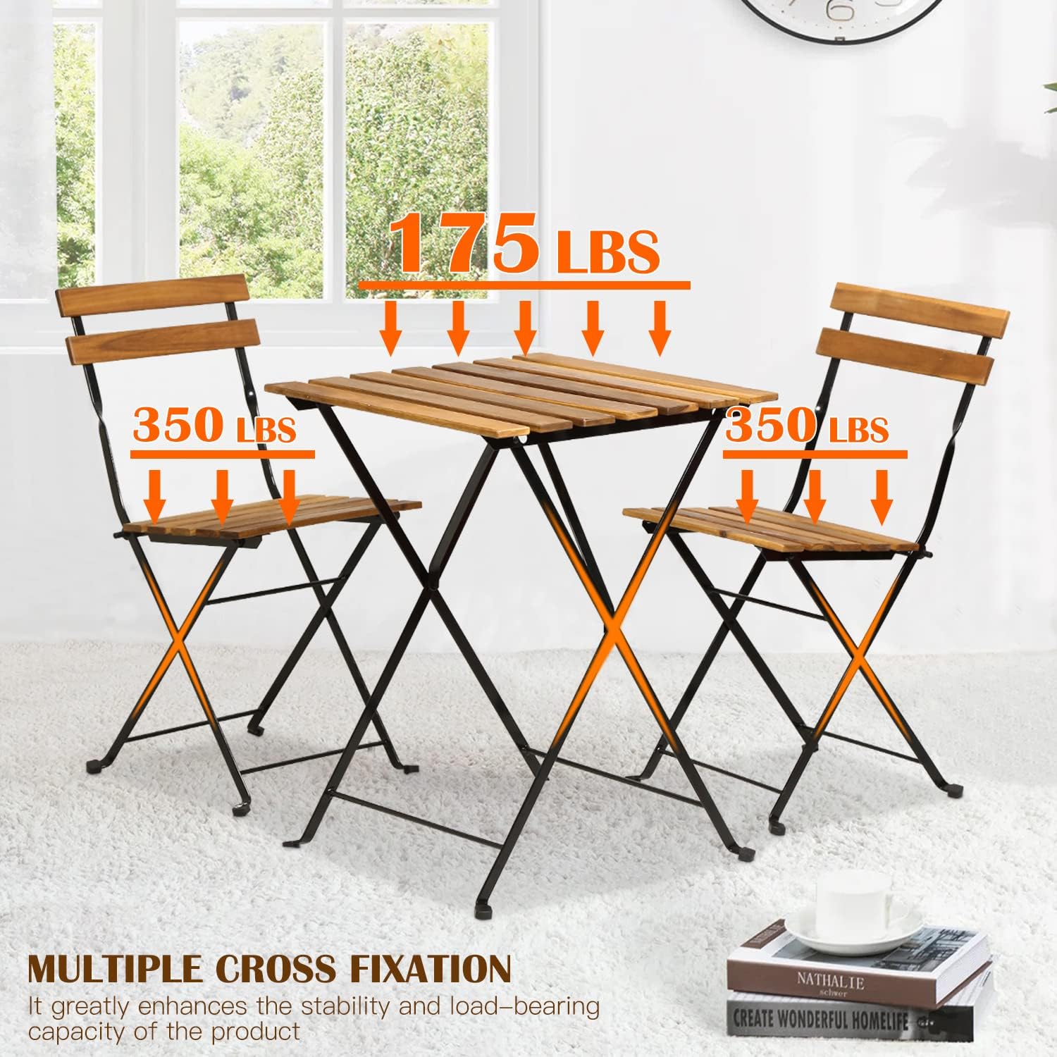3-teiliges klappbares Bistro-S – Outdoor Furniture Patio Bewertung und Preis