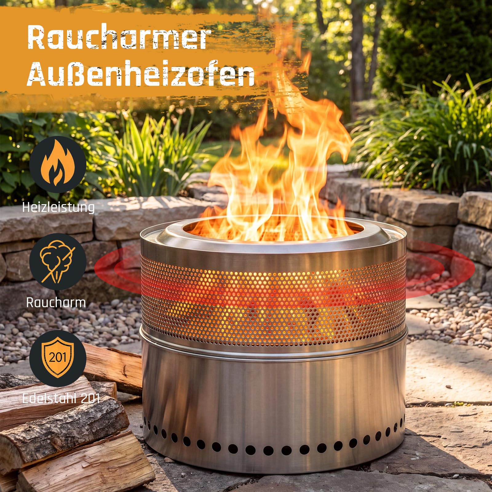 Feuerschale aus Edelstahl 50cm – Fire Pit Bowl Bewertung und Preis