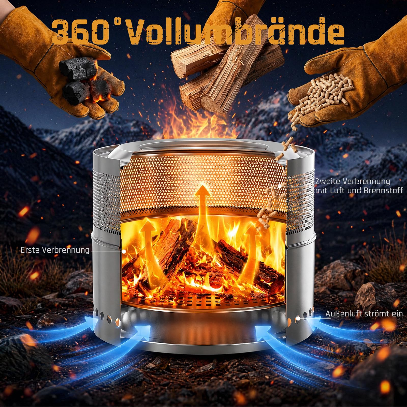 Feuerschale aus Edelstahl 50cm – Fire Pit Bowl Bewertung und Preis