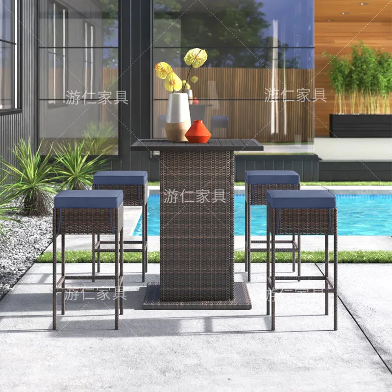 Rattan-Bartisch- und Stuhl-Set – Rattan Lounge Set Bewertung und Preis