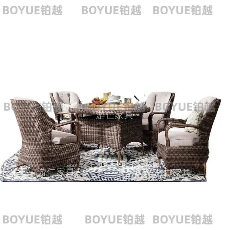 Outdoor-Rattan-Tisch-Stuhl-Hoc – Rattan Lounge Set Bewertung und Preis