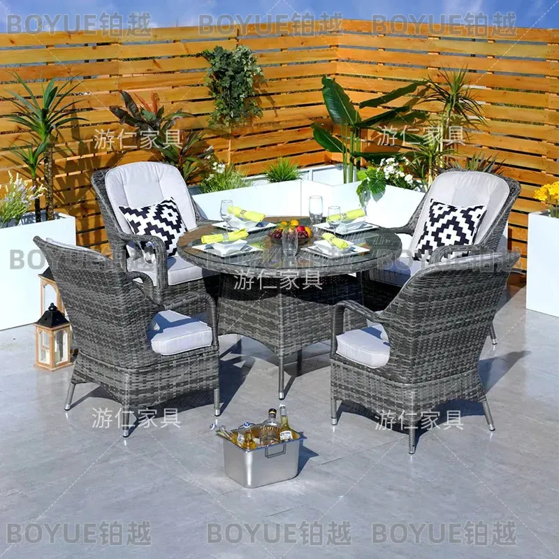 Outdoor-Rattan-Tisch-Stuhl-Hoc – Rattan Lounge Set Bewertung und Preis