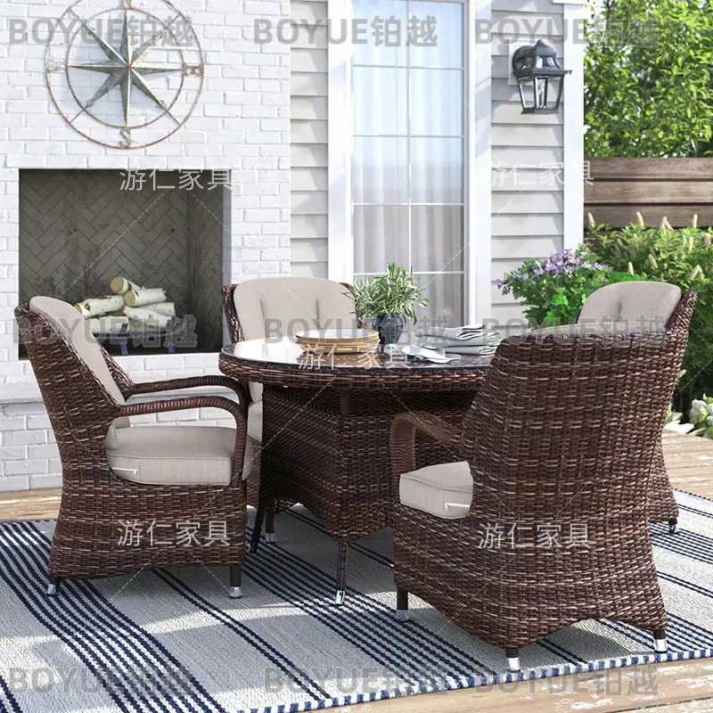 Outdoor-Rattan-Tisch-Stuhl-Hoc – Rattan Lounge Set Bewertung und Preis