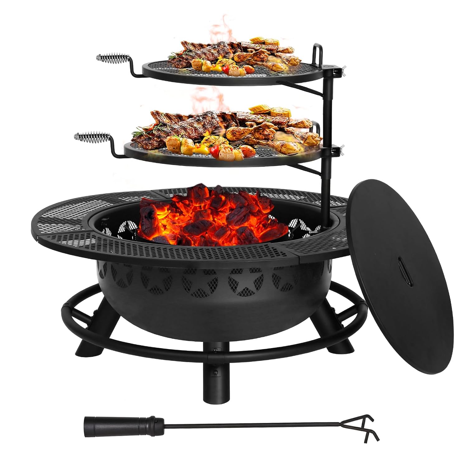 35-Zoll-Feuerstelle mit 2 Gril – Fire Pit Bowl Bewertung und Preis