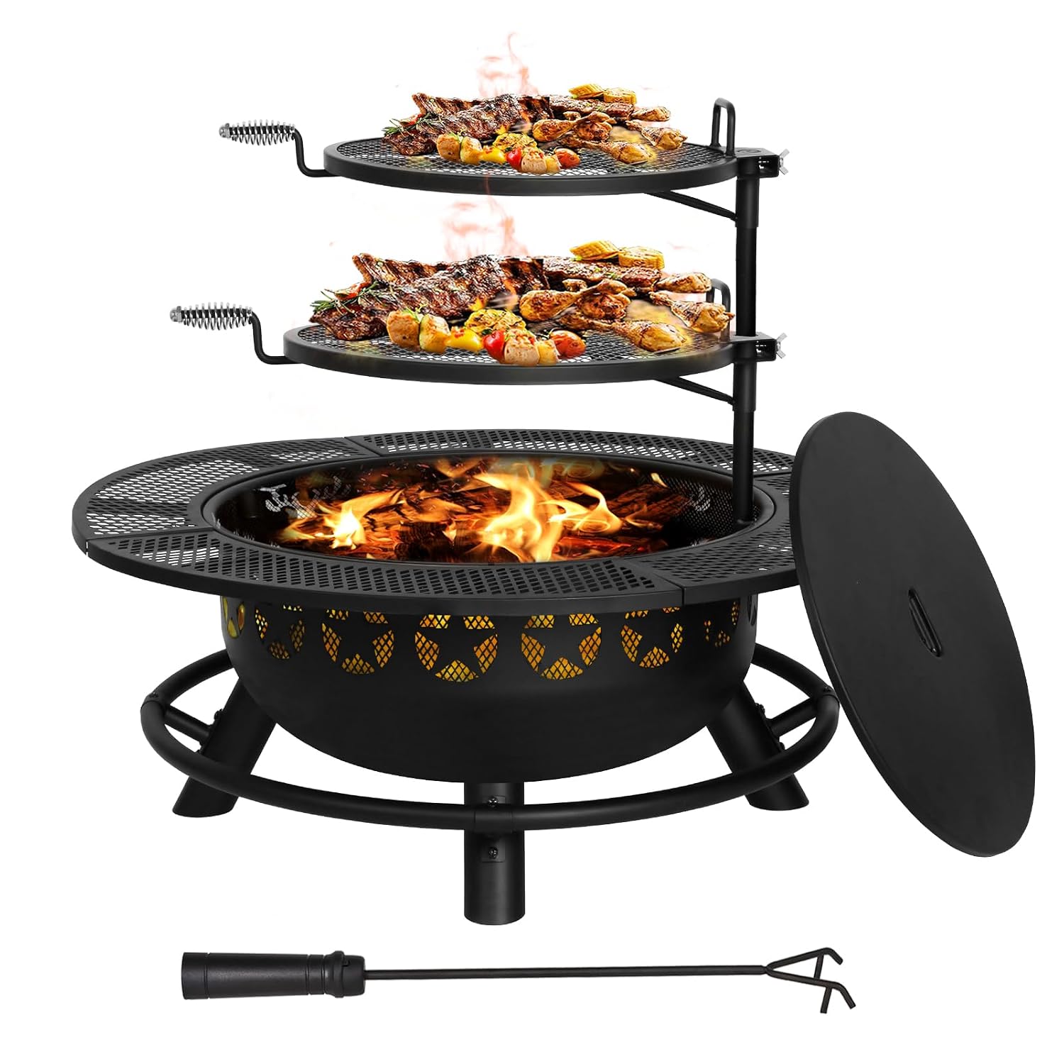 35-Zoll-Feuerstelle mit 2 Gril – Fire Pit Bowl Bewertung und Preis