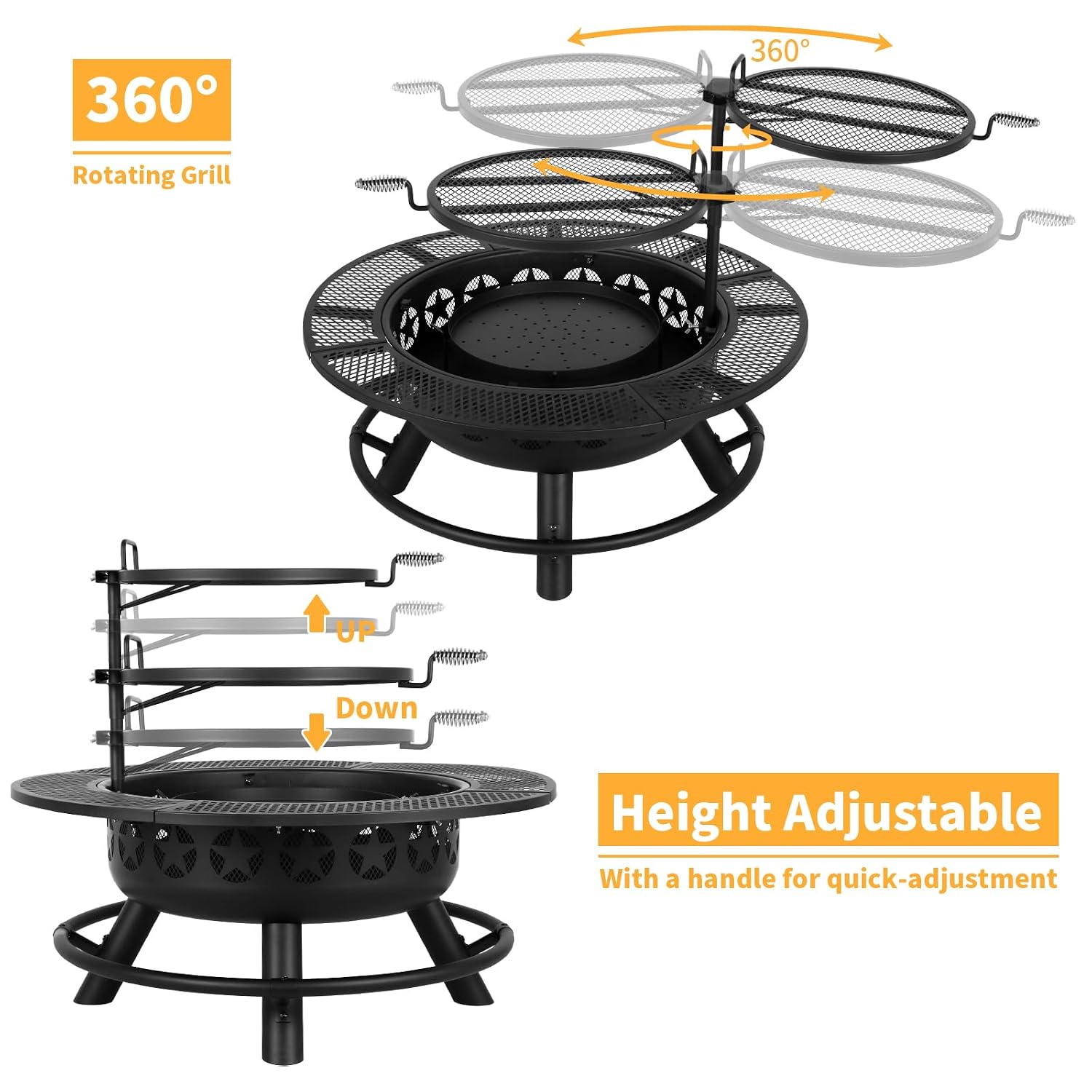 35-Zoll-Feuerstelle mit 2 Gril – Fire Pit Bowl Bewertung und Preis