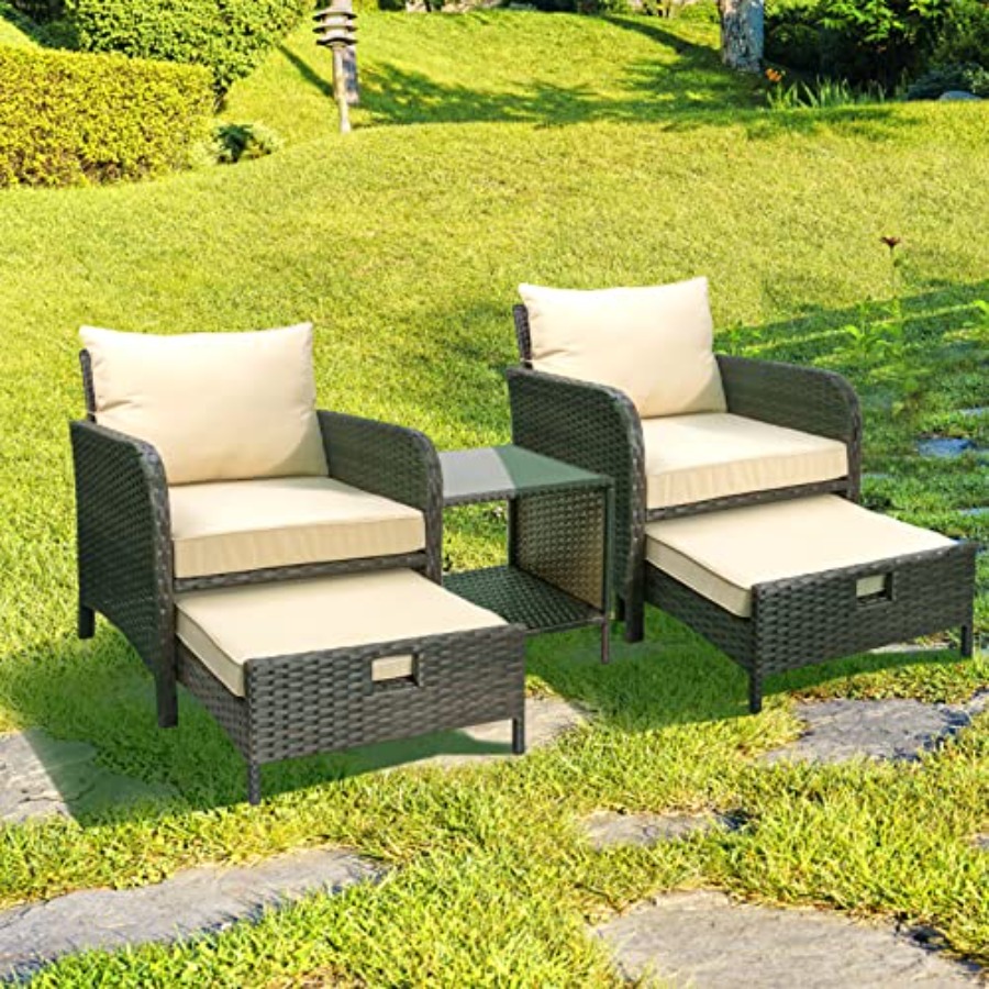 Balkonmöbel 5-teiliges Patio-S – Rattan Lounge Set Bewertung und Preis